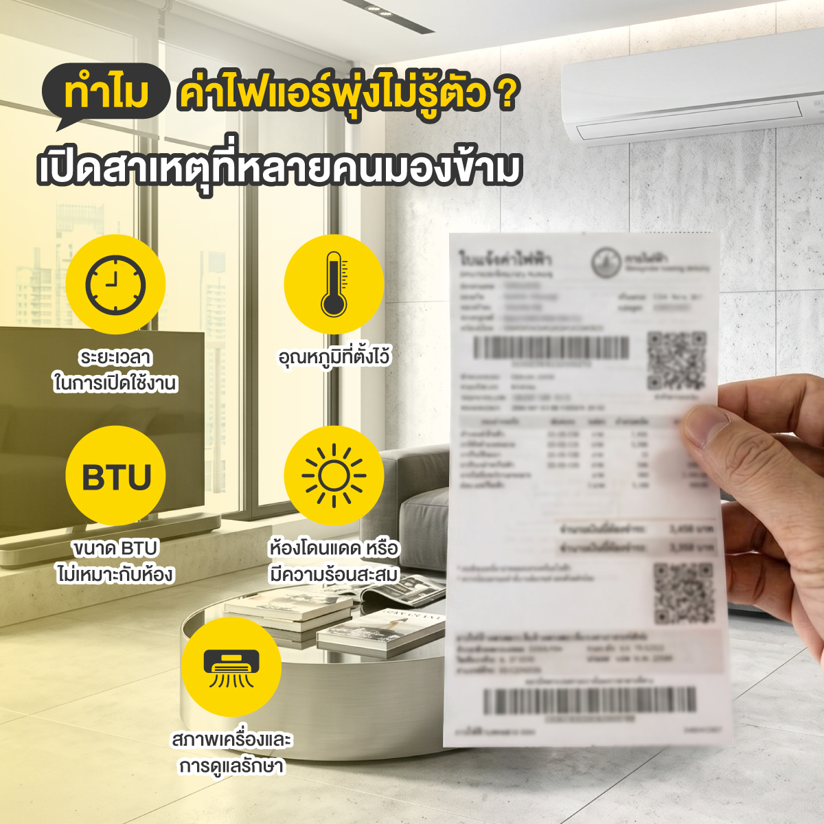 แอร์ 12000 btu กินไฟกี่วัตต์