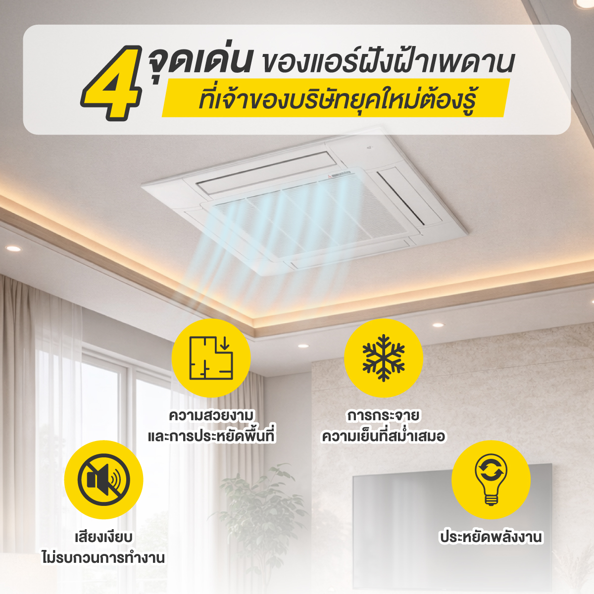 แอร์ฝังฝ้า 4 ทิศทาง