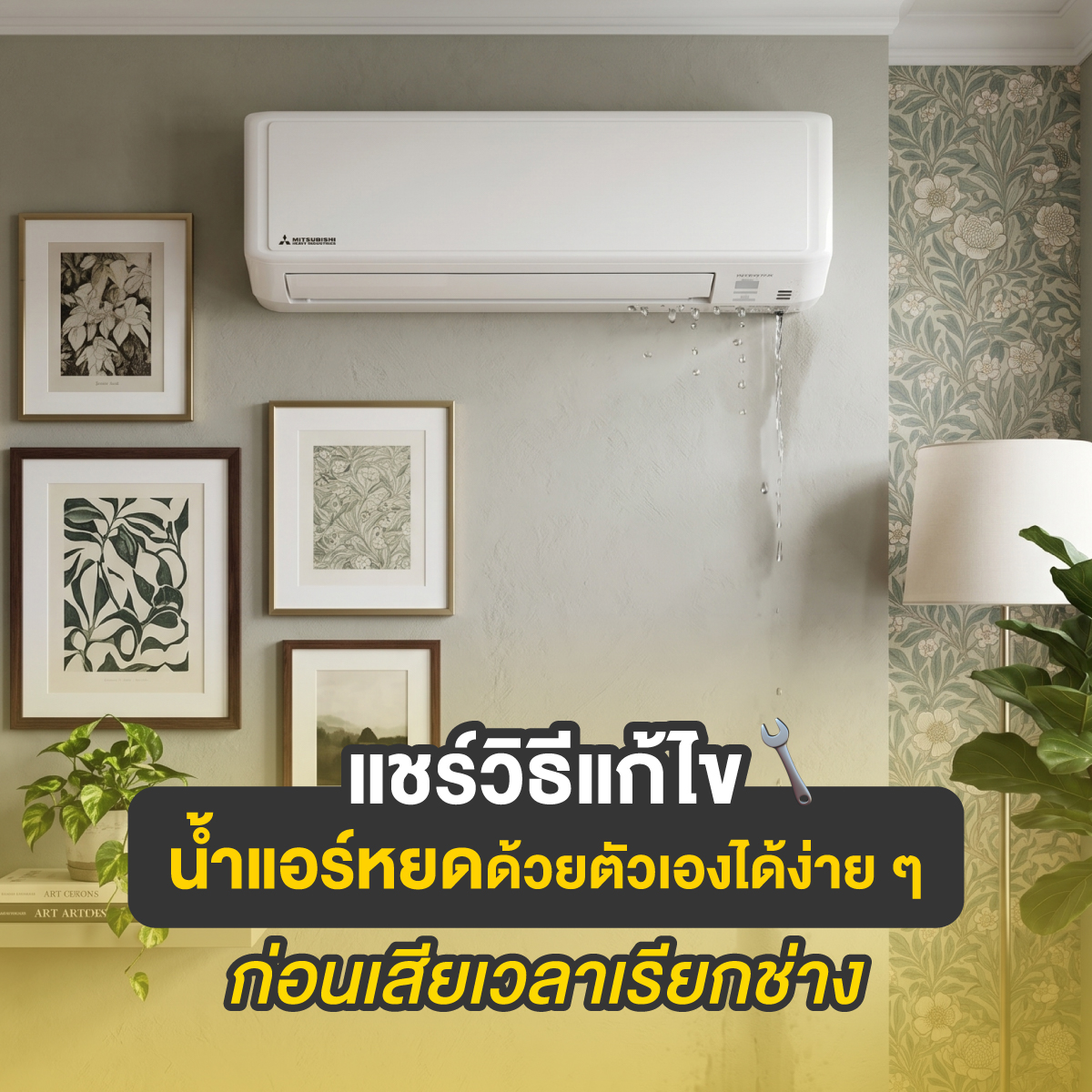 น้ำแอร์หยด เกิดจาก