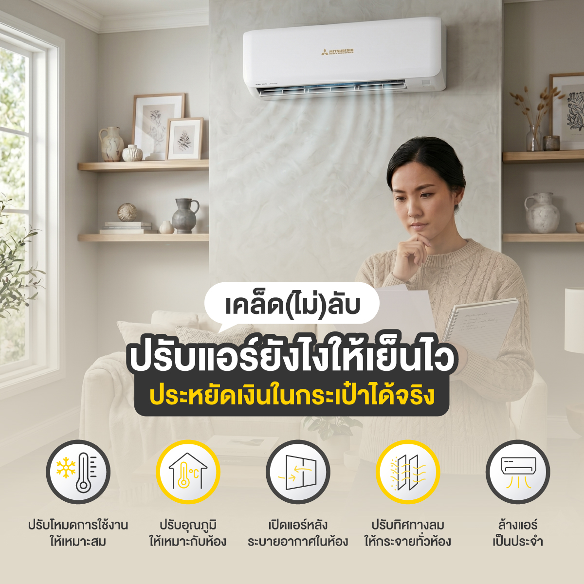 ปรับแอร์ยังไงให้เย็น